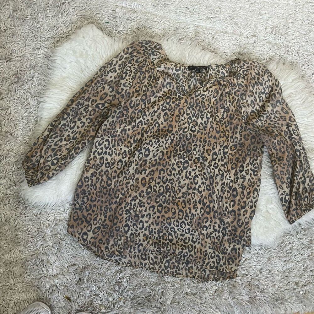 Fred David animal print blouse XL